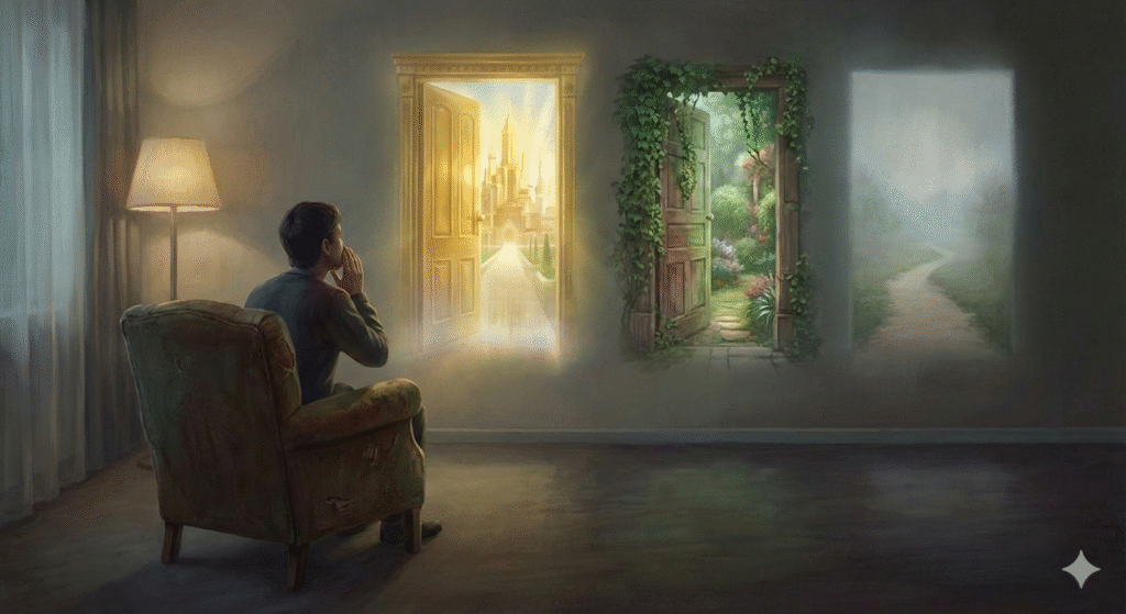 Упущенная выгода. A person is making a choice. Investi.kz